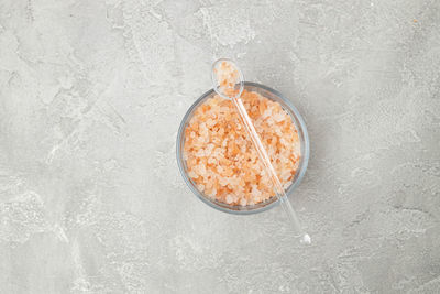 High angle view of breakfast on table