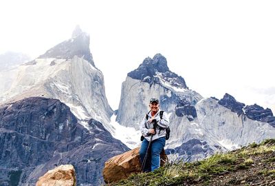 Man standing on mountain