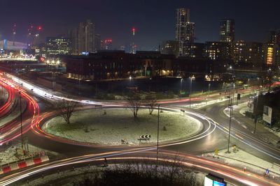 Long exposure of roundabout