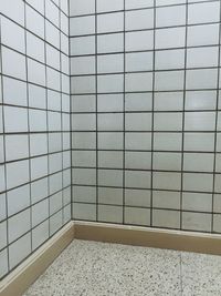 Corner of tiled walls