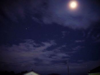 Low angle view of silhouette moon against sky at night