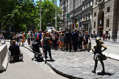 Group of people on city street