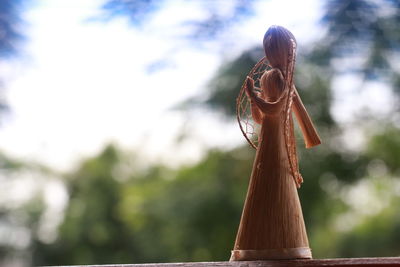 Close-up of sculpture against blurred background