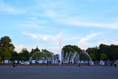 View of tourists in park