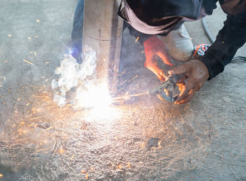 Man working on metal