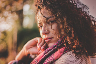 Close-up portrait of young woman