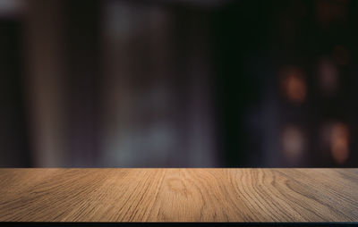 Surface level of wooden table