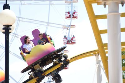 Large group of people in amusement park