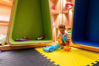 High angle view of toy on table