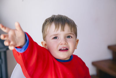 Portrait of boy at home