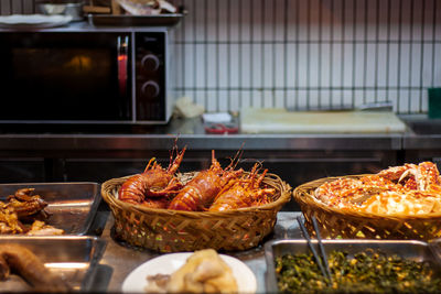 Close-up of food on table in kitchen