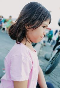 Portrait of a girl looking away