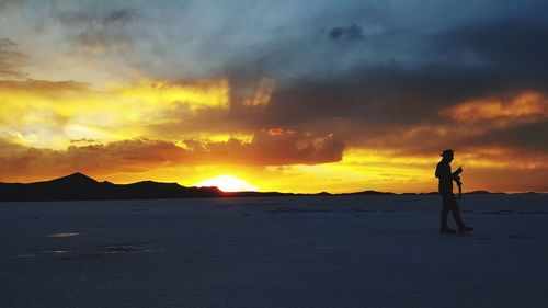 Scenic view of sunset over sea