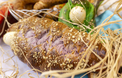 Easter bread on table