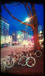 Cars parked on city street