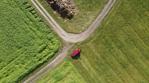 High angle view of person on field