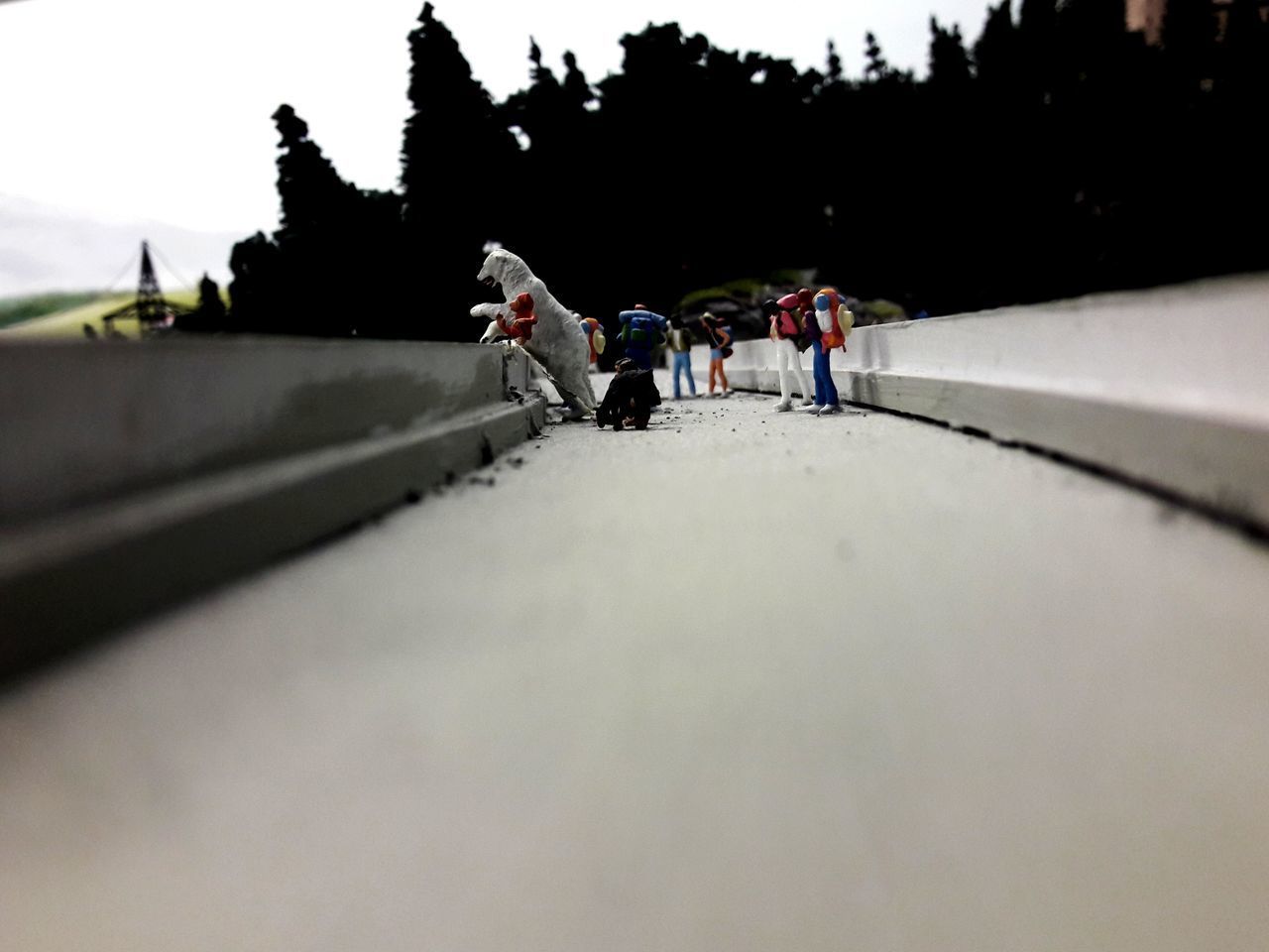 REAR VIEW OF PEOPLE WALKING ON SNOW COVERED FIELD