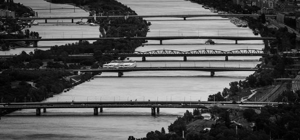 Bridge over river against sky