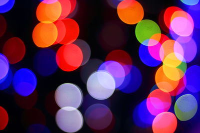 Defocused image of illuminated lights at night