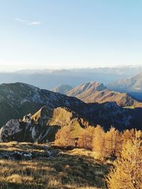 Scenic view of mountains against sky