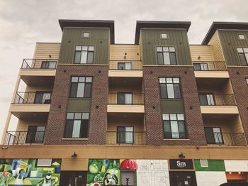 Low angle view of buildings against sky