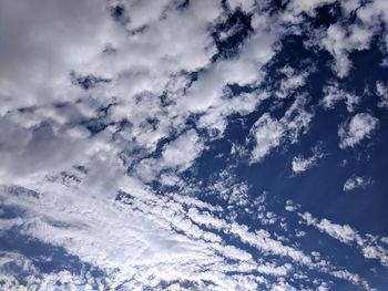 Low angle view of clouds in sky