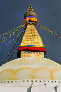 The tower of the boudhanath buddhist stupa. kathmandu, nepal