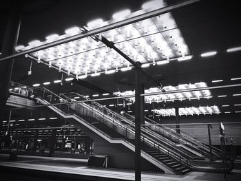 Illuminated lights on railroad station