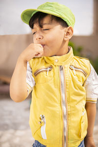 Cute boy looking at camera