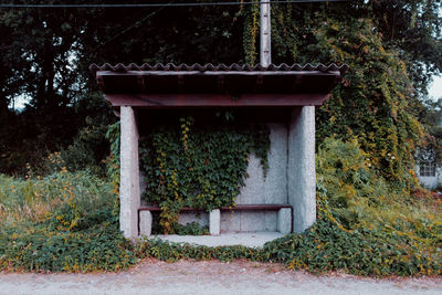 Entrance of house in park