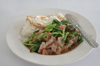 Close-up of food served in plate