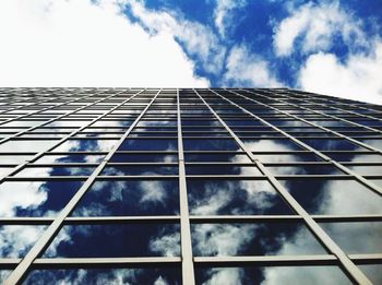 Low angle view of modern building against sky