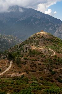 Scenic view of mountains against sky