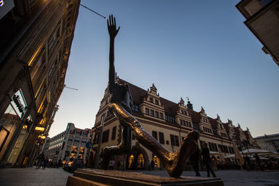 Low angle view of buildings against sky