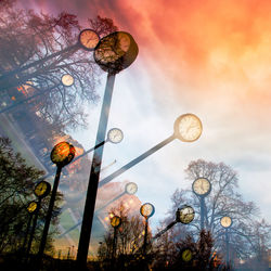 Low angle view of street light against sky