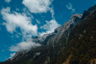 Low angle view of mountain against sky