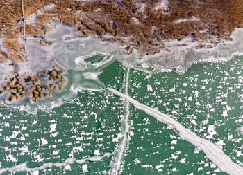Drone photo about frozen lake