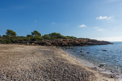 Scenic view of beach against sky