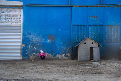 People walking outside building