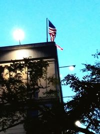 Low angle view of built structure against blue sky