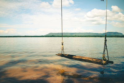 Swing at lake