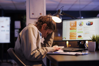 Business colleagues working on table