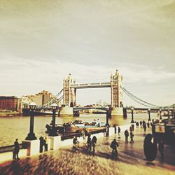 Bridge over river against sky
