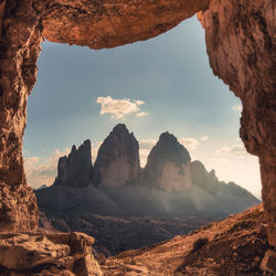 View of landscape against cloudy sky