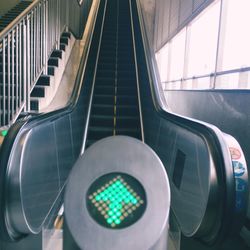 Close-up of escalator