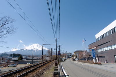 Railroad tracks against sky