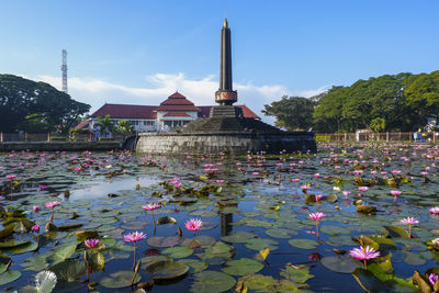 Malang city monument, the main landmark of malang city, east java.