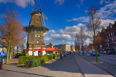 Road with buildings in background