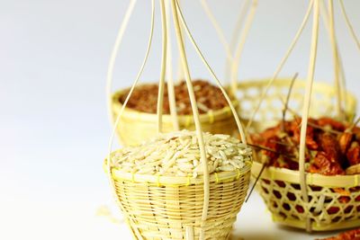 Close-up of cake in basket