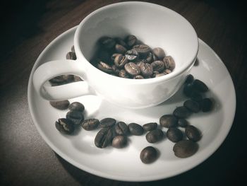 High angle view of breakfast